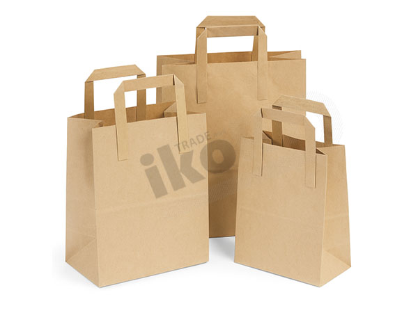 Papirnata vrećica s ručkom, 26+17x25cm, smeđa, 70g/m2, 250/1